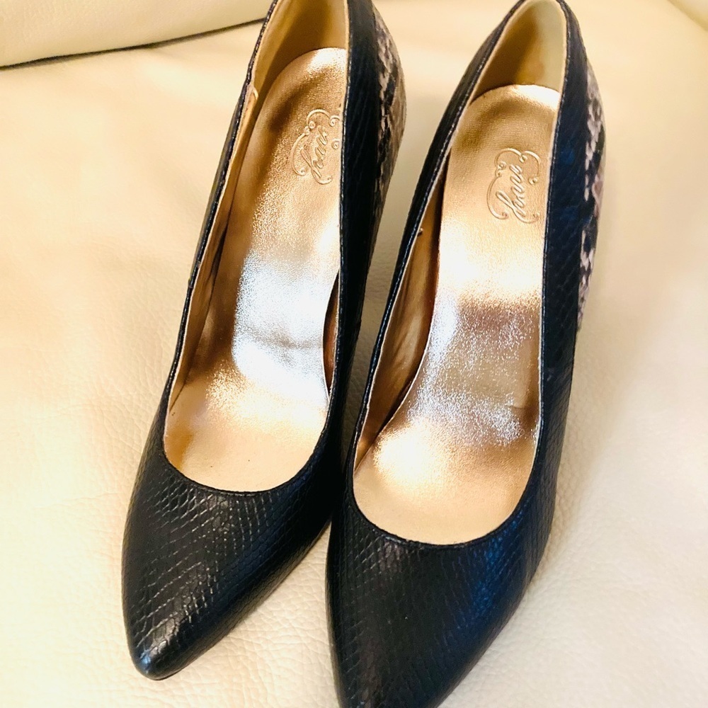 Envy Bethanie Python Leather Pump Heels Size 7 - image 5